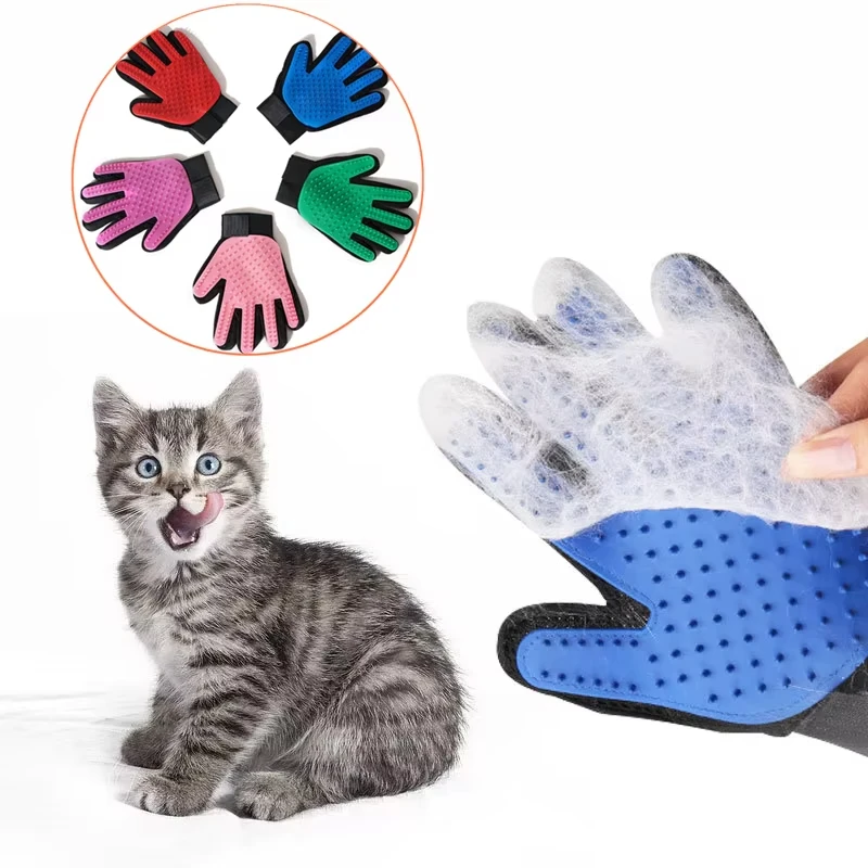 Rubber Glove Cleaning - ペット用グローブ 猫用グルーミンググローブ 猫の抜け毛取りブラシグローブ 犬用コーム 猫用バスヘアリムーバー クリーニングマッサージブラシ