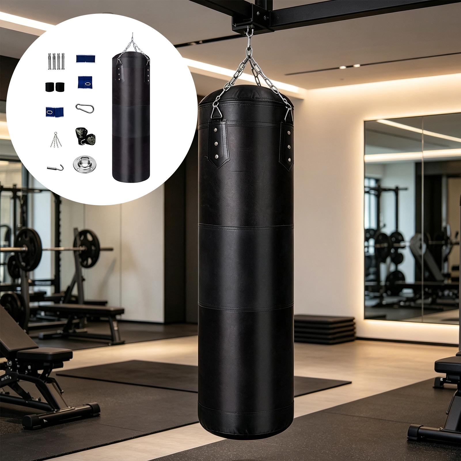 Workout Glove Gym - 大人用パンチングバッグ オックスフォードフィットネストレーナーギアセット グローブ付き 大人用ヘビーキックボクシングバッグ 屋内ホームジムワークアウト用