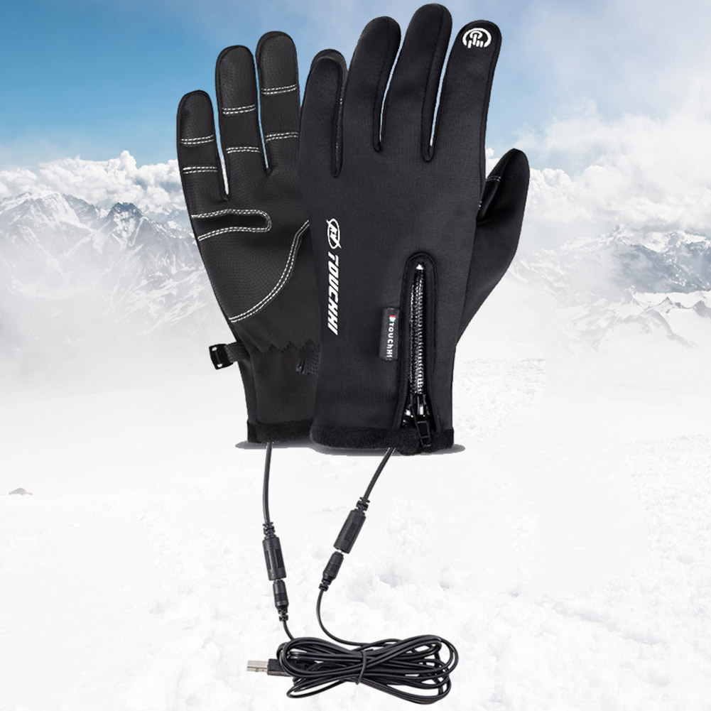 Heat Resistant Glove - USBタッチスクリーン付き電気温水手袋,加熱ハンドウォーマー,男性と女性のためのサーマル加熱手袋,暖かい冬