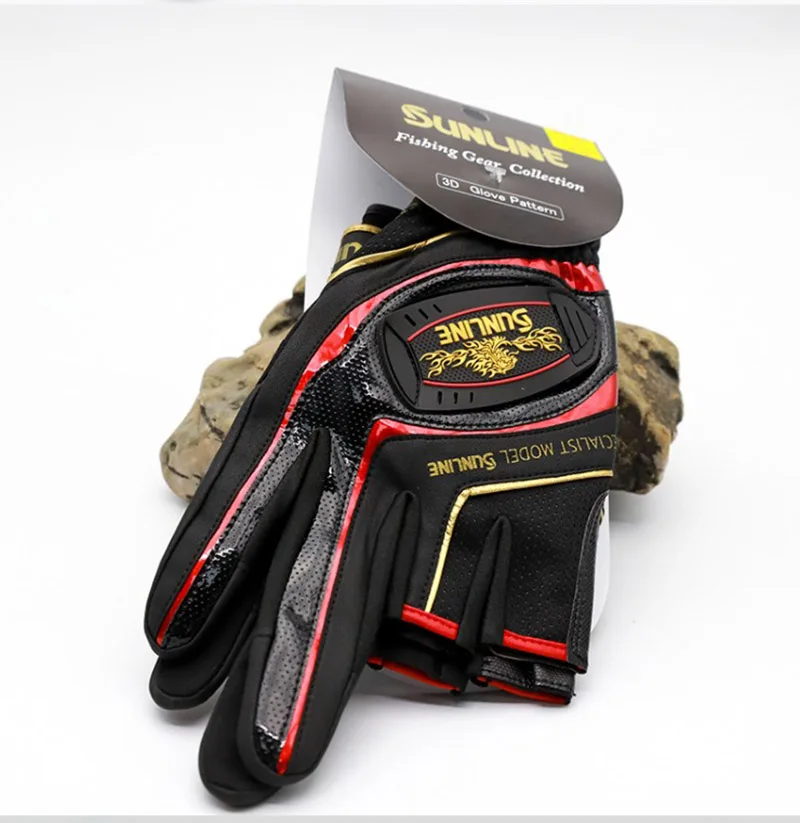 Cycling Glove Padded - 2023 新サンライン男性革アンチスリップ 3/5 ハーフフィンガーカット釣り手袋スポーツハイキングサイクリング釣り耐摩耗性手袋