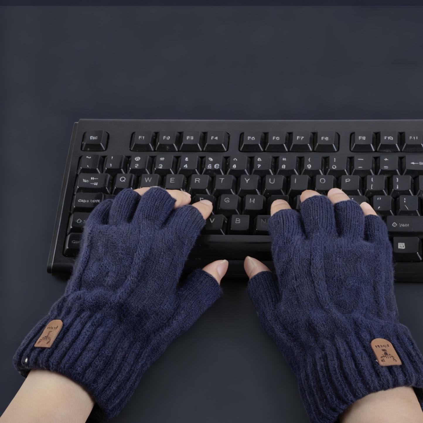 1/2/3組入り 冬用 指なし手袋 厚手で暖かい 伸縮性のあ - Fingerless Glove Knit のレビューと価格