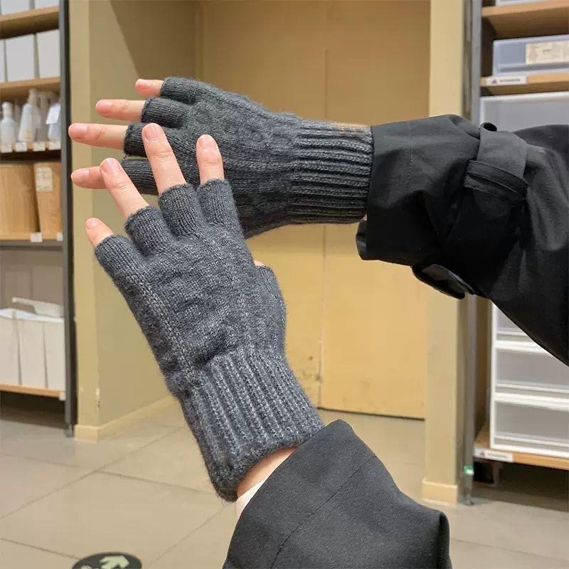 1/2/3組入り 冬用 指なし手袋 厚手で暖かい 伸縮性のあ - Fingerless Glove Knit のレビューと価格