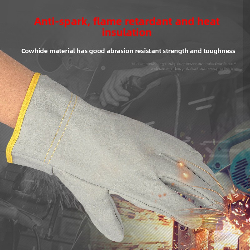 牛革溶接用手袋 - ショートカフ＆厚手革製耐熱安全手袋（溶接 - Heat Resistant Glove のレビューと価格