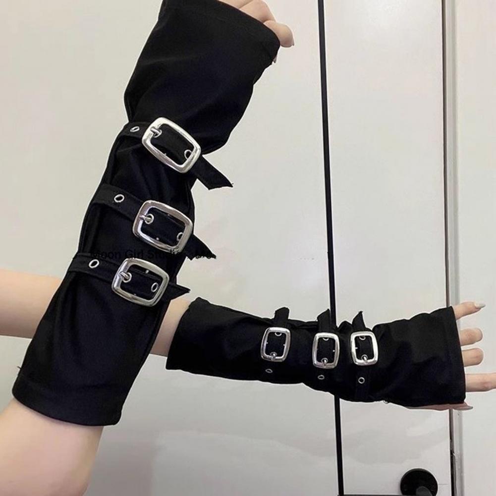 ゴスアームウォーマー フィンガーレスグローブ 女性用 パンク - Fingerless Glove Knit のレビューと価格