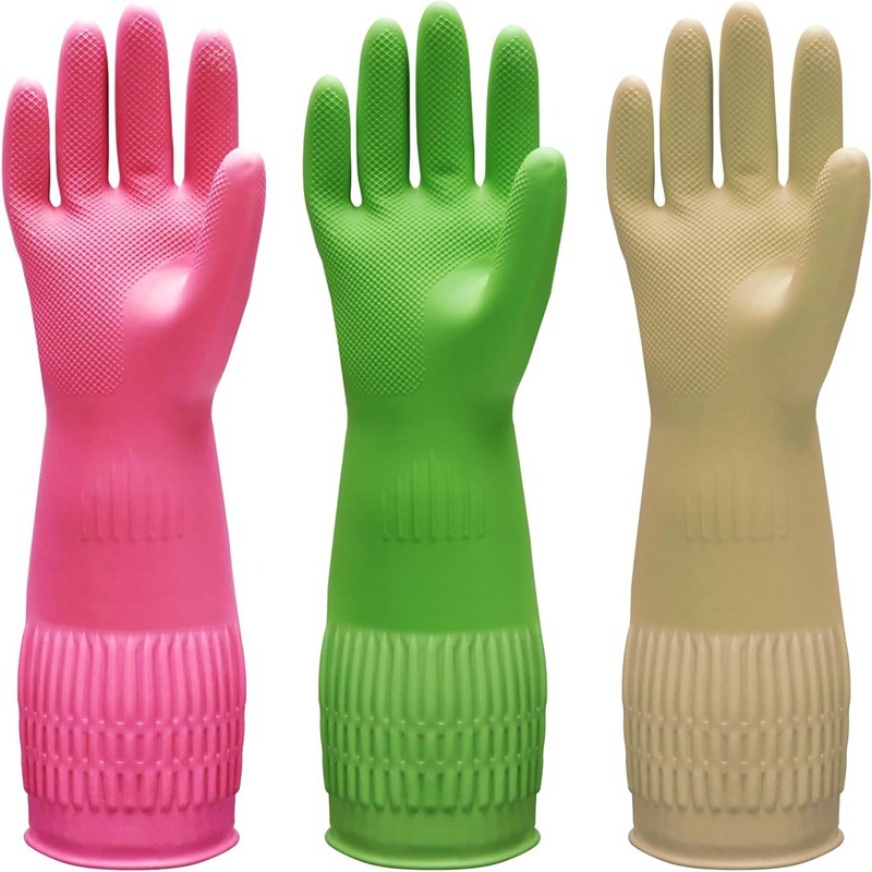 1組の、食器洗い用シリコン手袋。ゴム製で、家庭用キッチンの清 - Rubber Glove Cleaning のレビューと価格