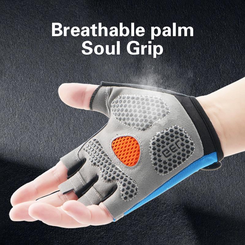 ハーフフィンガーサイクリンググローブ男性女性アンチスリップシ - Fingerless Glove Knit のレビューと価格