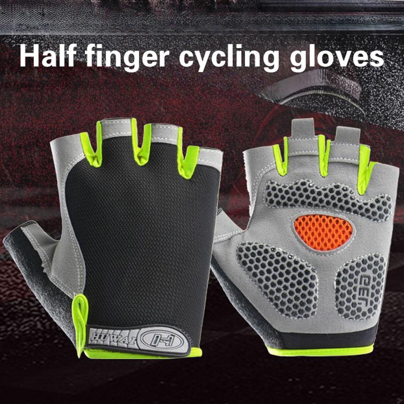 ハーフフィンガーサイクリンググローブ男性女性アンチスリップシ - Fingerless Glove Knit のレビューと価格