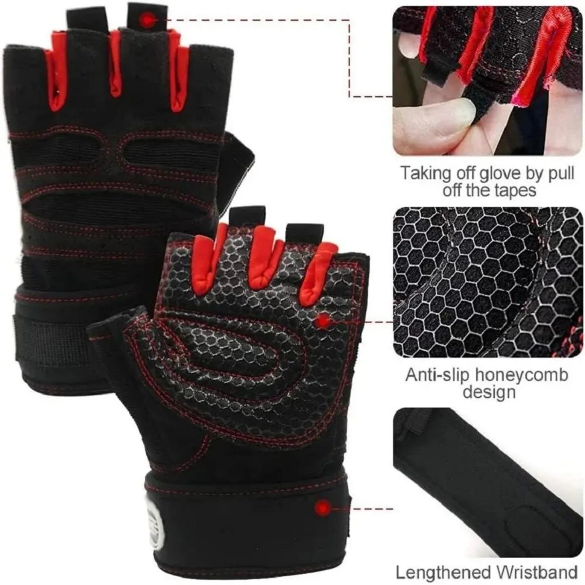フィットネス重量挙げリストバンド手袋ジム手袋男性女性ボディビ - Workout Glove Gym のレビューと価格