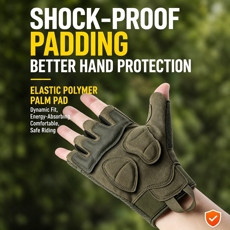 メンズタクティカルハーフフィンガーグローブ 通気性 耐衝撃性 - Cycling Glove Padded のレビューと価格