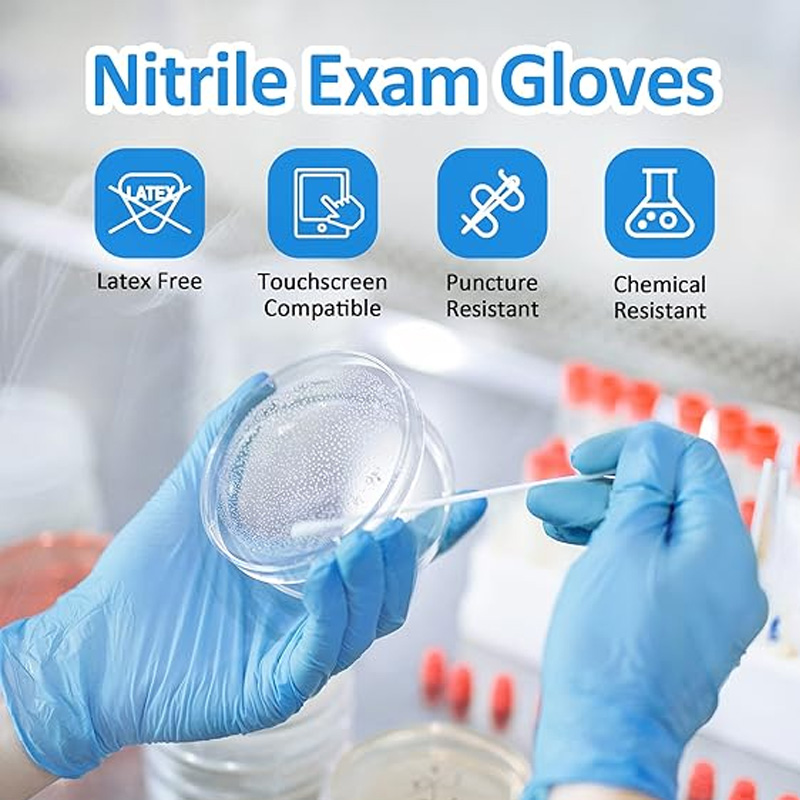 医療用ブルーニトリル手袋 100枚入り、ラテックスフリー、パ - Exam Glove Nitrile のレビューと価格