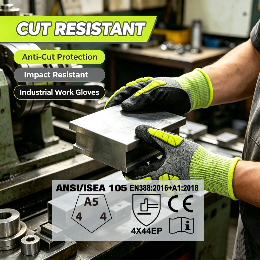 ANSI A5規格に準拠した、タッチスクリーン対応、耐切断性 - Work Glove Impact のレビューと価格