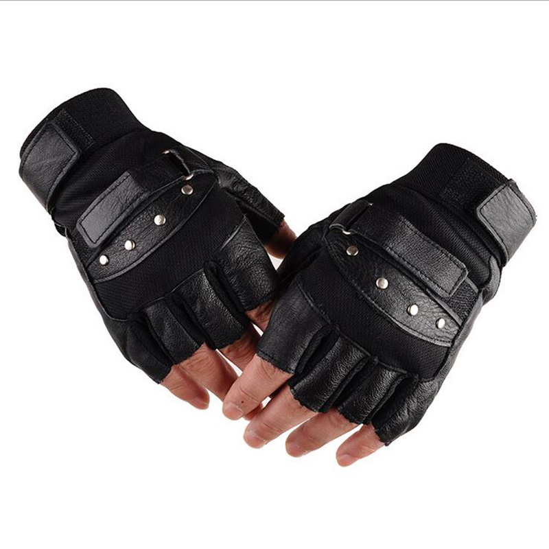 ハーフフィンガーレザーフィットネスグローブ,ブラックリベット - Workout Glove Gym のレビューと価格