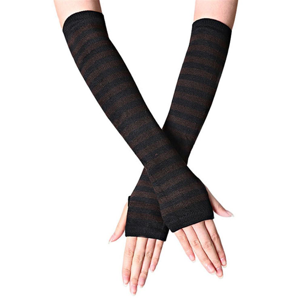 女性と女の子の長袖ニットアームカバー、肘ミトン、指なしグロー - Fingerless Glove Knit のレビューと価格