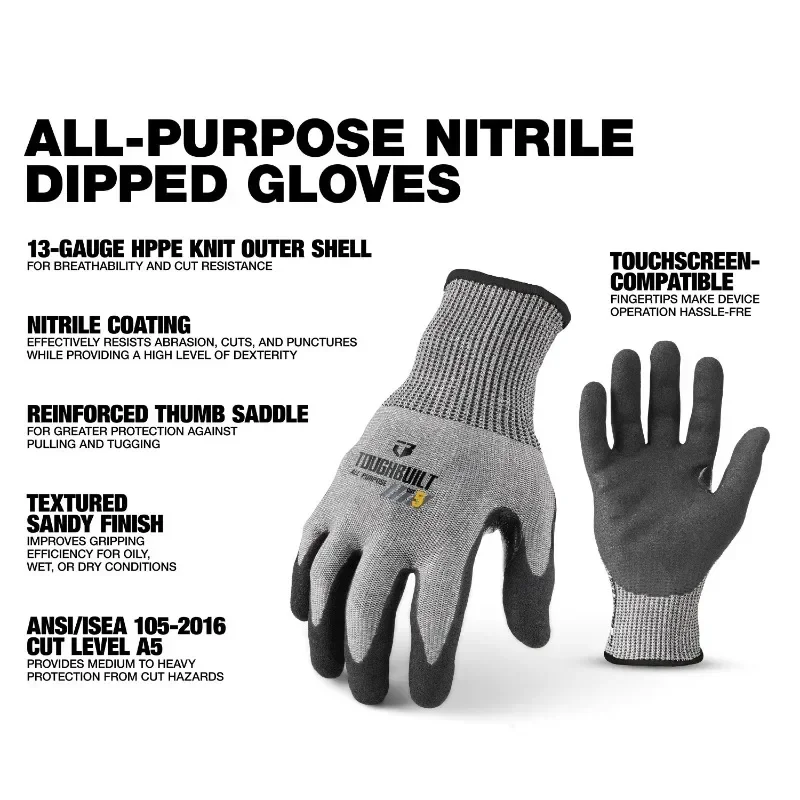 タフビルト TB-P2-112-5-L ニトリル製 超耐摩耗 - Nitrile Mechanic Glove のレビューと価格