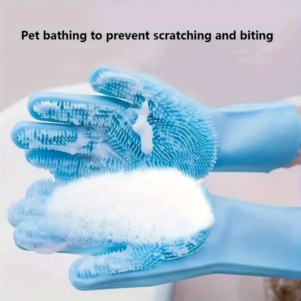 シリコン製ペットグルーミンググローブ、多機能犬猫用バスシャン - Rubber Glove Cleaning のレビューと価格