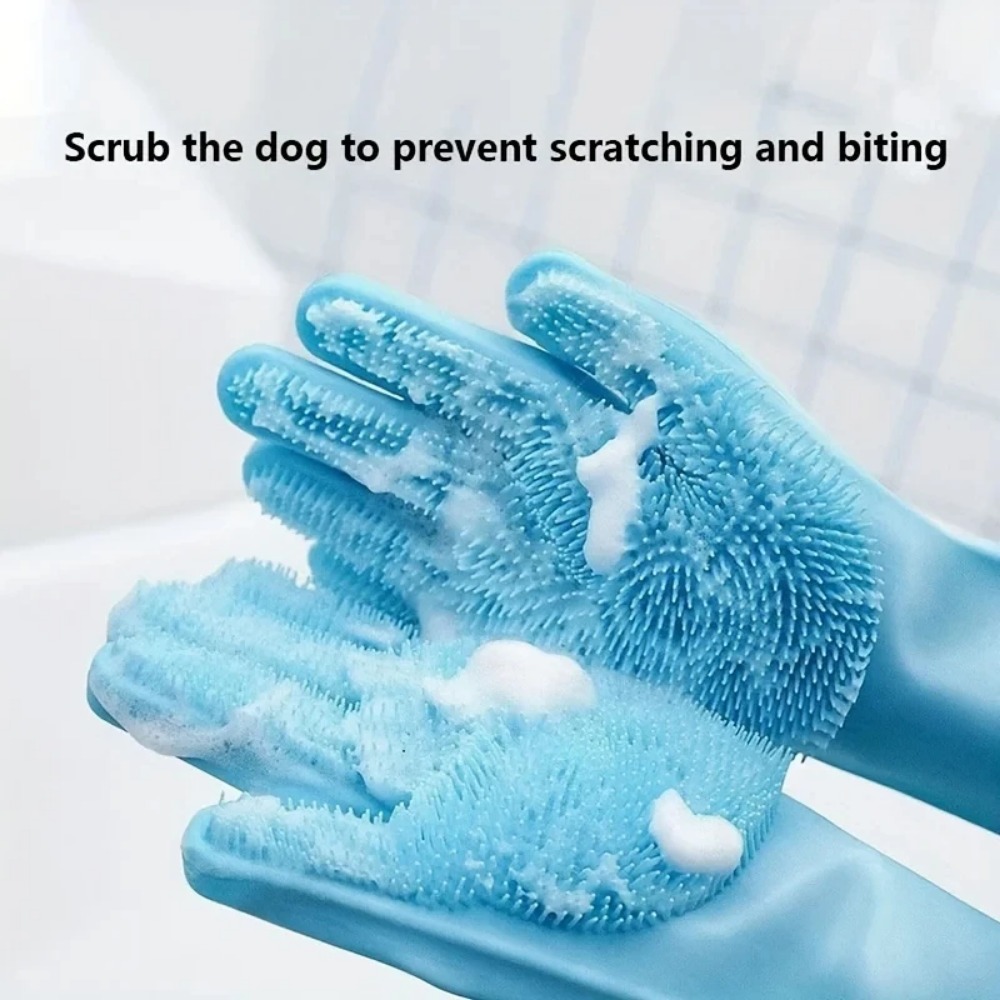 シリコン製ペットグルーミンググローブ、多機能犬猫用バスシャン - Rubber Glove Cleaning のレビューと価格