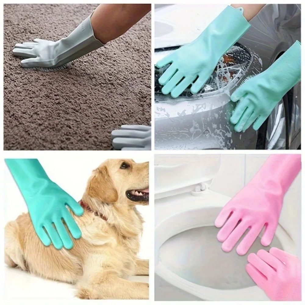 シリコン製ペットグルーミンググローブ、多機能犬猫用バスシャン - Rubber Glove Cleaning のレビューと価格