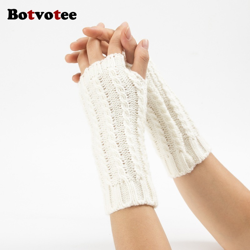 Botvotee Y2k ハーフフィンガー冬用手袋 女性用  - Fingerless Glove Knit のレビューと価格